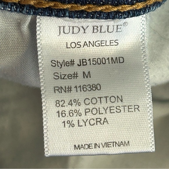 Judy Blue Tulip Distressed Jean Shorts Layered Leg Size Medium - Picture 7 of 11